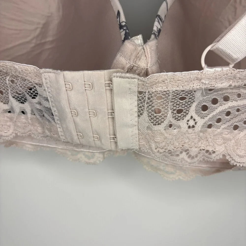 RENE ROFE NEW 38DD Bra Pink Floral Wireless Light Padding Adjustable Strap - Picture 3 of 8